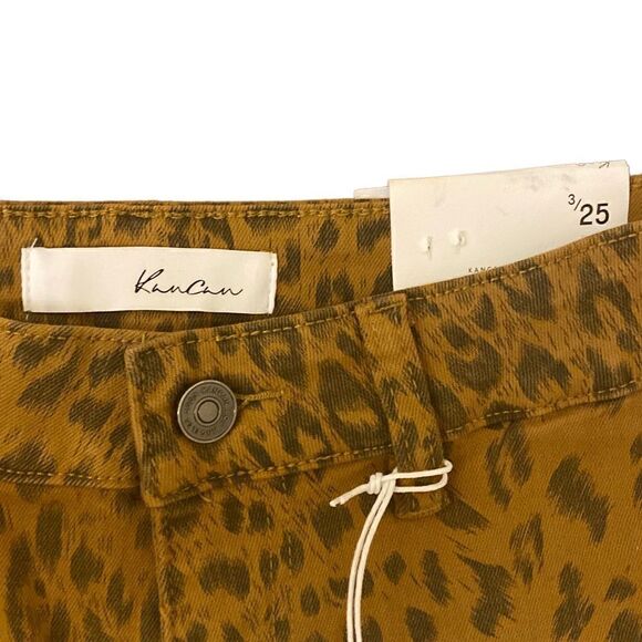 NEW KanCan Adelaide High Rise Super Skinny Jeans Cargo Pockets Leopard Print 25 - Picture 3 of 5